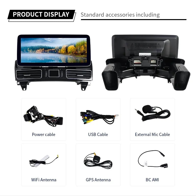 12.3” / 8” / 9” Android Auto CarPlay Radio Screen for Mercedes-Benz ML GL Class (2012-2015) NTG4.5 4.7 / GLE GLS Class (2016-2020) NTG 5.0 5.1