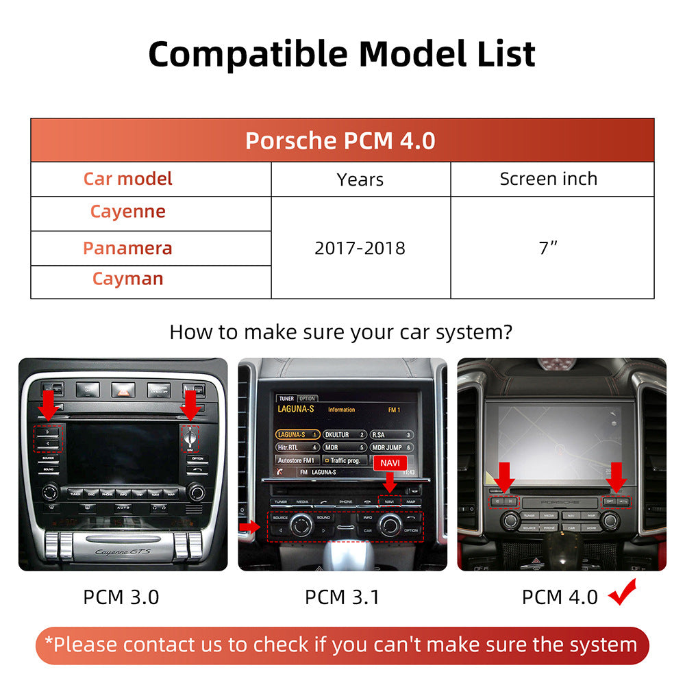 Wireless CarPlay & Android Auto Module for Porsche PCM 4.0 System 2017-2018 with 7 Inch Screen