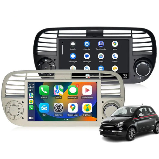 7” Android Car Radio Stereo Head Unit Screen CarPlay Android Auto for Fiat 500 (2007-2015)