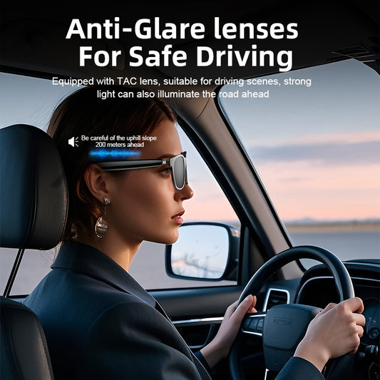 AI Smart Bluetooth Earphone Glasses Audio Calls Safe Driving Simultaneous Translation