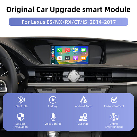 Wireless CarPlay & Android Auto Module for Lexus IS ES NX RX CT Series 2014-2017 with Rotary Knob and 2018+ with Touch Pad