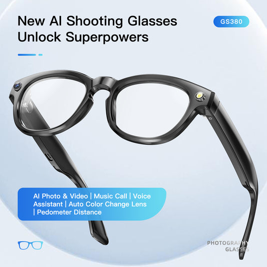 AI Smart Glasses Bluetooth Earphone AI Shooting Photography Glasses Pedometer Distance