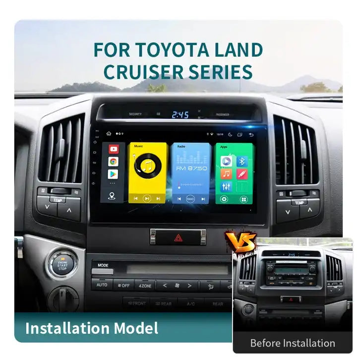 10.1” Android Car Radio Stereo Head Unit Screen CarPlay Android Auto for Toyota Land Cruiser (2008-2012)