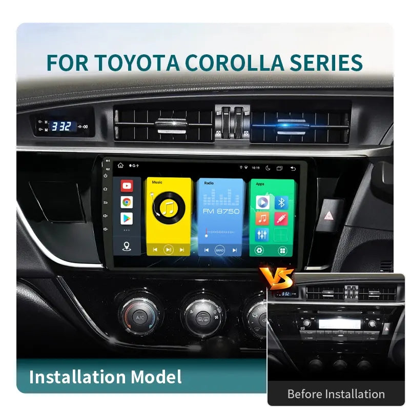 10.1” Android Car Radio Stereo Head Unit Screen CarPlay Android Auto for Toyota Corolla (2014-2015)