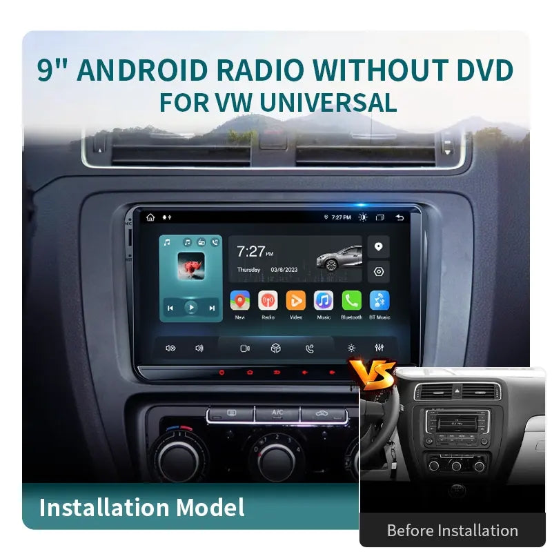 9” Android Car Radio Stereo Head Unit Screen CarPlay Android Auto for VW Universal Passat / Magotan / Golf 5 / Golf 6 / Polo / Sagitar / Jetta / CC / Caddy / Tiguan / Touran (2006-2012) / Skoda Octavia II / Octavia III / Fabia / Superb (2005-2010)