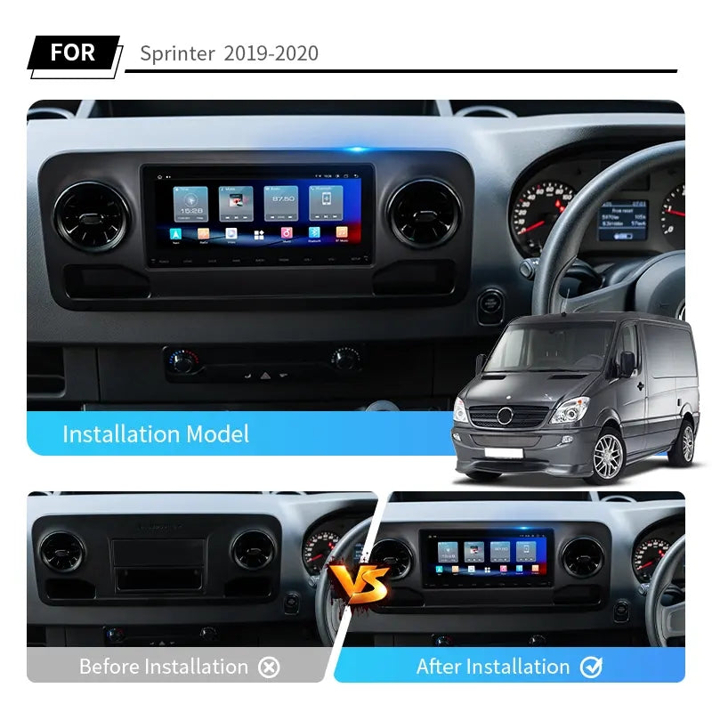 10.25” Android Car Radio Stereo Head Unit Screen CarPlay Android Auto for Mercedes-Benz Sprinter 2019-