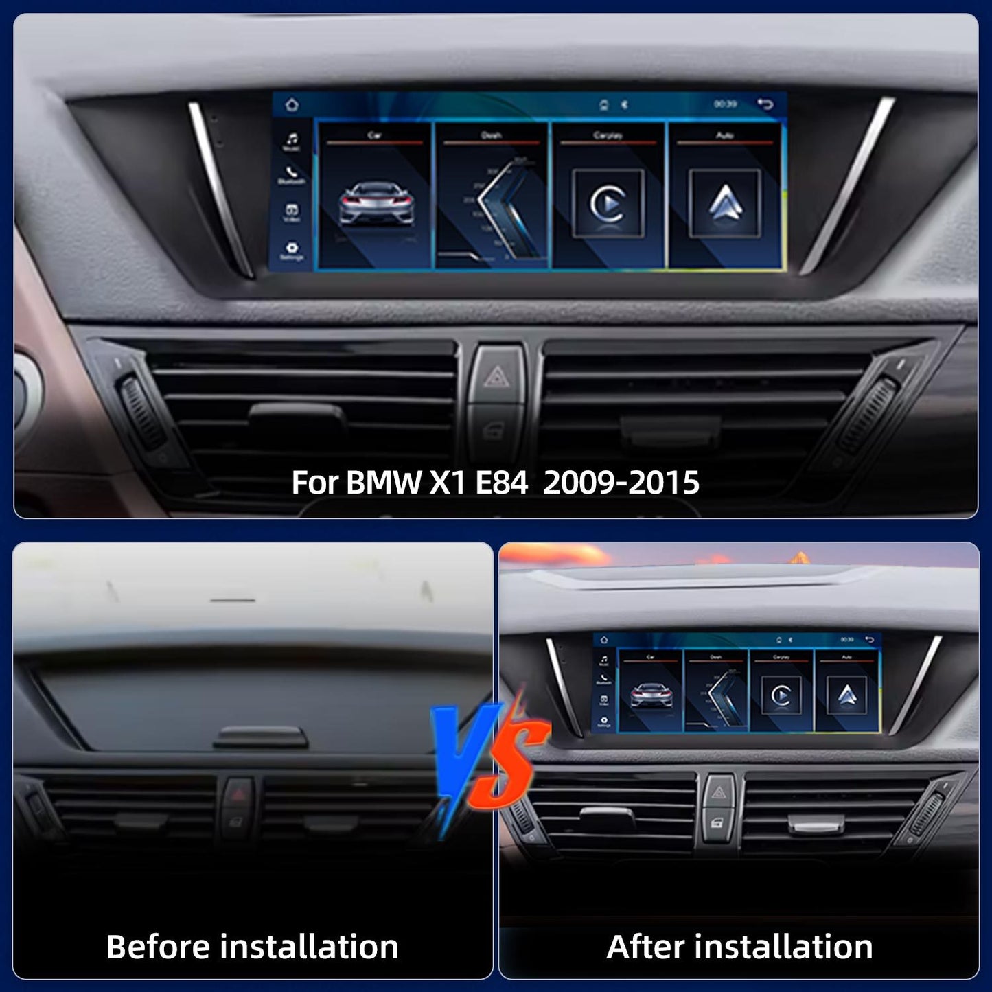 8.8 Inch Linux System Wireless CarPlay Android Auto Screen for BMW X1 E84 (2009 - 2015)