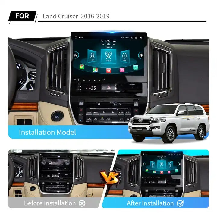 10.1” Android Car Radio Stereo Head Unit Screen CarPlay Android Auto for Toyota Land Cruiser (2016-2019)
