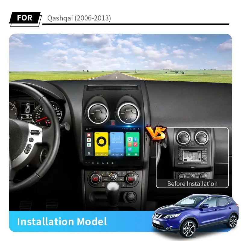 10.1” Android Car Radio Stereo Head Unit Screen CarPlay Android Auto for Nissan Qashqai (2006-2013)