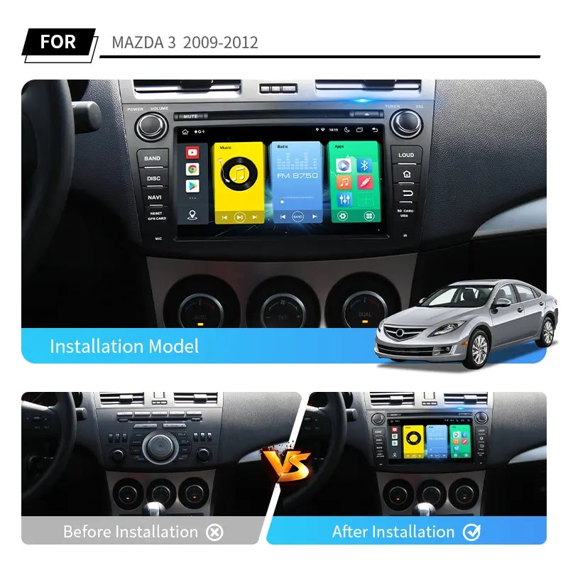 8” Android Car Radio Stereo Head Unit Screen CarPlay Android Auto for Mazda 3 (2009-2012)