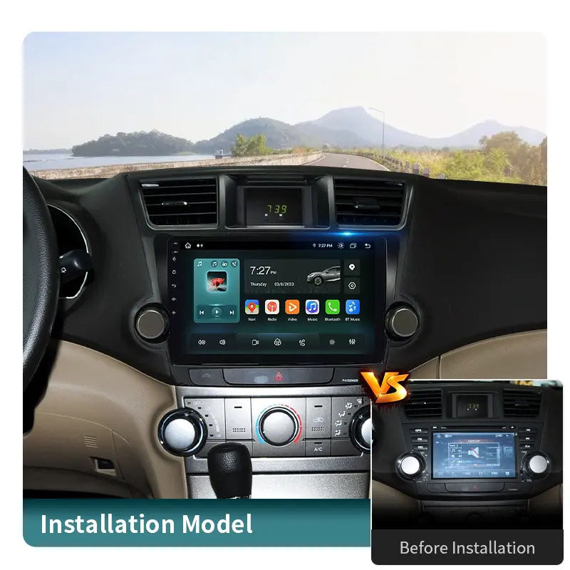 10.1” Android Car Radio Stereo Head Unit Screen CarPlay Android Auto for Toyota Highlander (2011-2014)