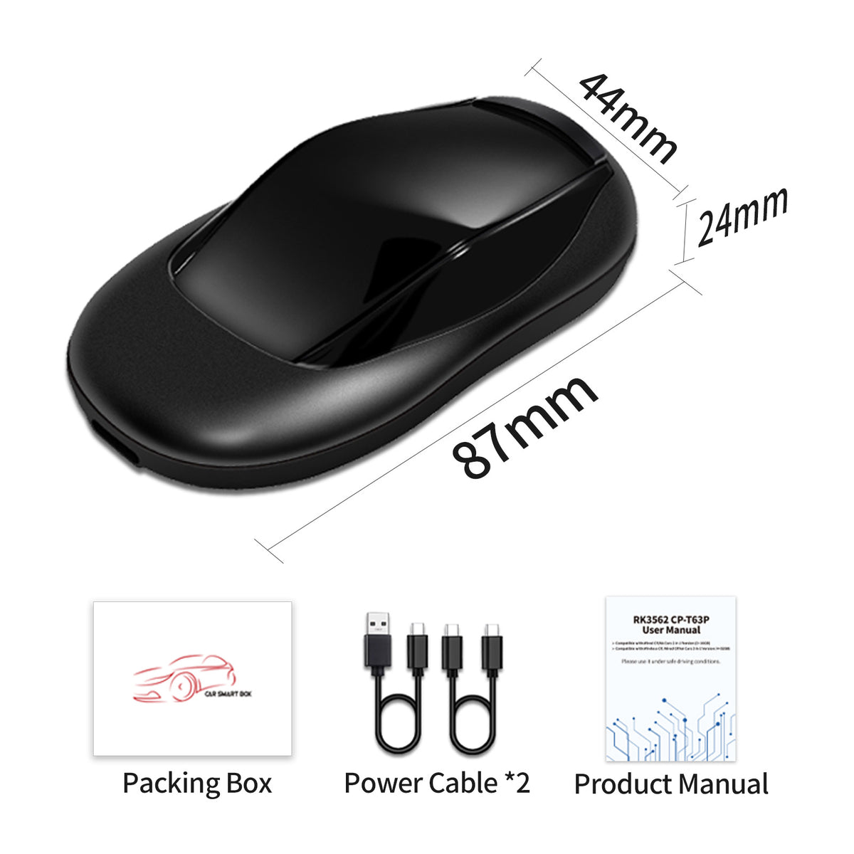 Android 13.0 Smart Box Wireless CarPlay & Android Auto Adapter ARM Cortex-A53 CPU
