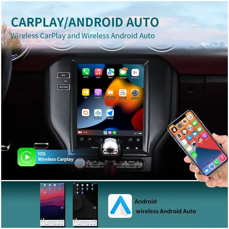 9.7” Android Auto CarPlay Radio Screen Head Unit for Ford Mustang (2014-2018)