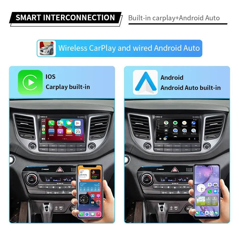 7” / 8" Android Car Radio Stereo Head Unit Screen CarPlay Android Auto for Hyundai IX35 Tucson (2015-2017) / IX45 Santa Fe (2013-2014)