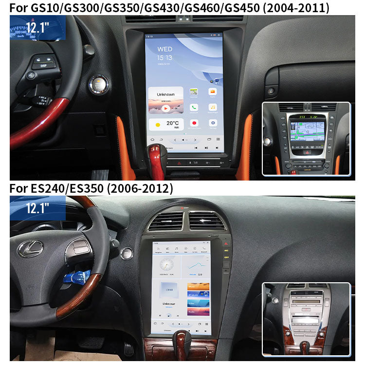 9.7" / 12.1" Android Auto CarPlay Radio Screen Head Unit for Lexus IS 2005-2012 / GS 2004-2010 / RX 2004-2007 / ES 2006-2012
