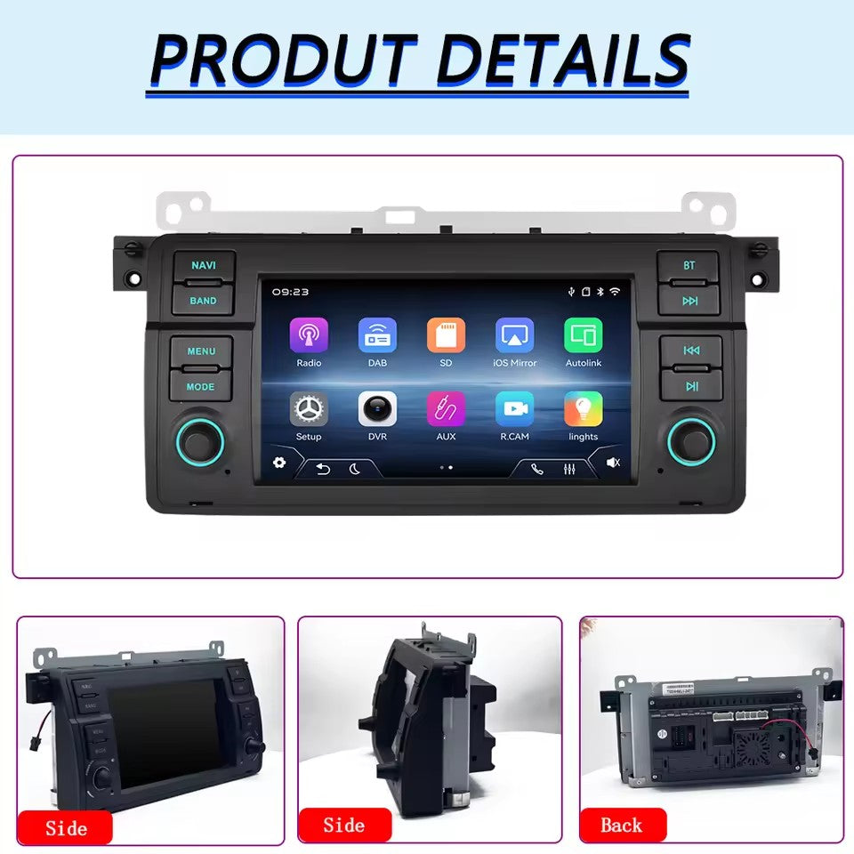Linux System 7” IPS Screen Car Multimedia Player Wireless CarPlay & Android Auto for BMW E46 / M3 1998 - 2006