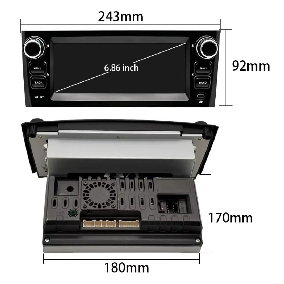 Linux System 6.86” IPS Screen Car Multimedia Player Wireless CarPlay & Android Auto for Fiat Grande Punto / Linea 2007- 2012