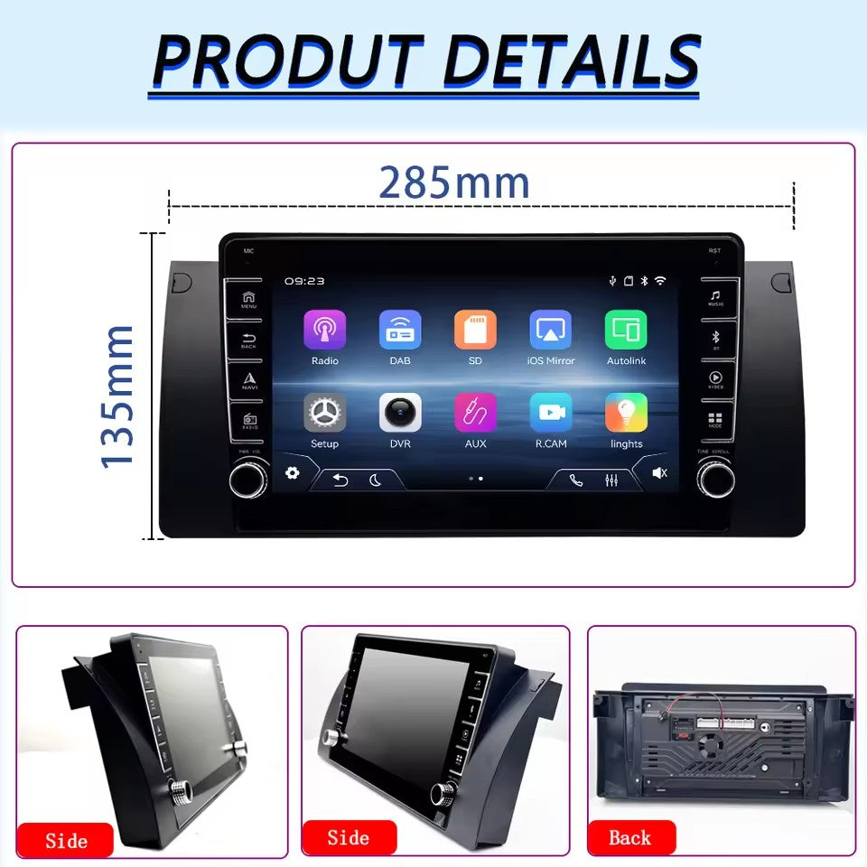 Linux System 8” IPS Screen Car Multimedia Player Wireless CarPlay & Android Auto for BMW E39 1995 - 2003