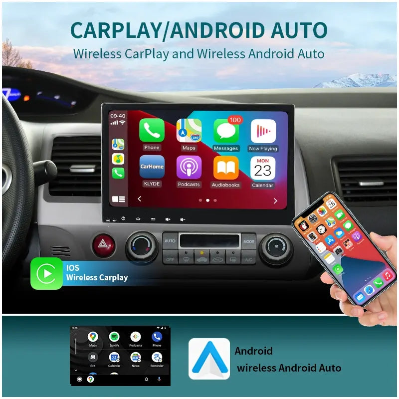10.1” Android Car Radio Stereo Head Unit Screen CarPlay Android Auto for Honda Civic (2006-2011)