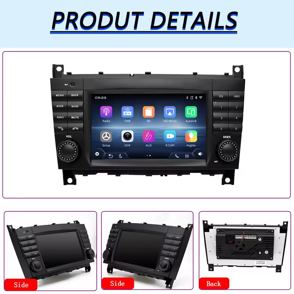 Linux System 7” IPS Screen Car Multimedia Player Wireless CarPlay & Android Auto for Mercedes-Benz C Class W203 2004 - 2007 / CLK Class W209 2005 - 2006 / G Class W463 2006 - 2008