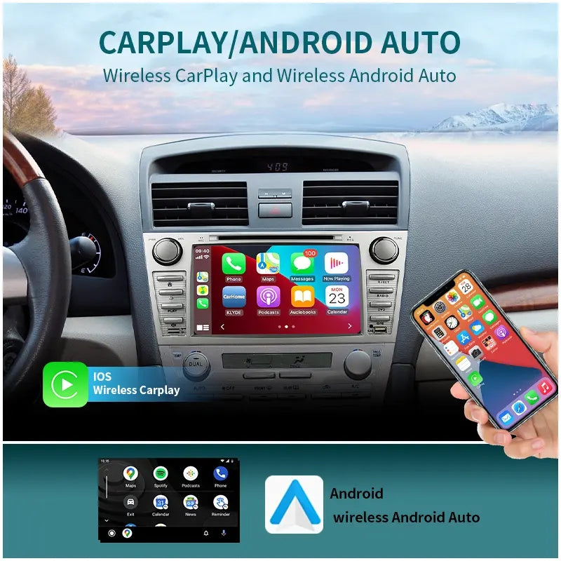 8” Android Car Radio Stereo Head Unit Screen CarPlay Android Auto for Toyota Camry (2007-2011)