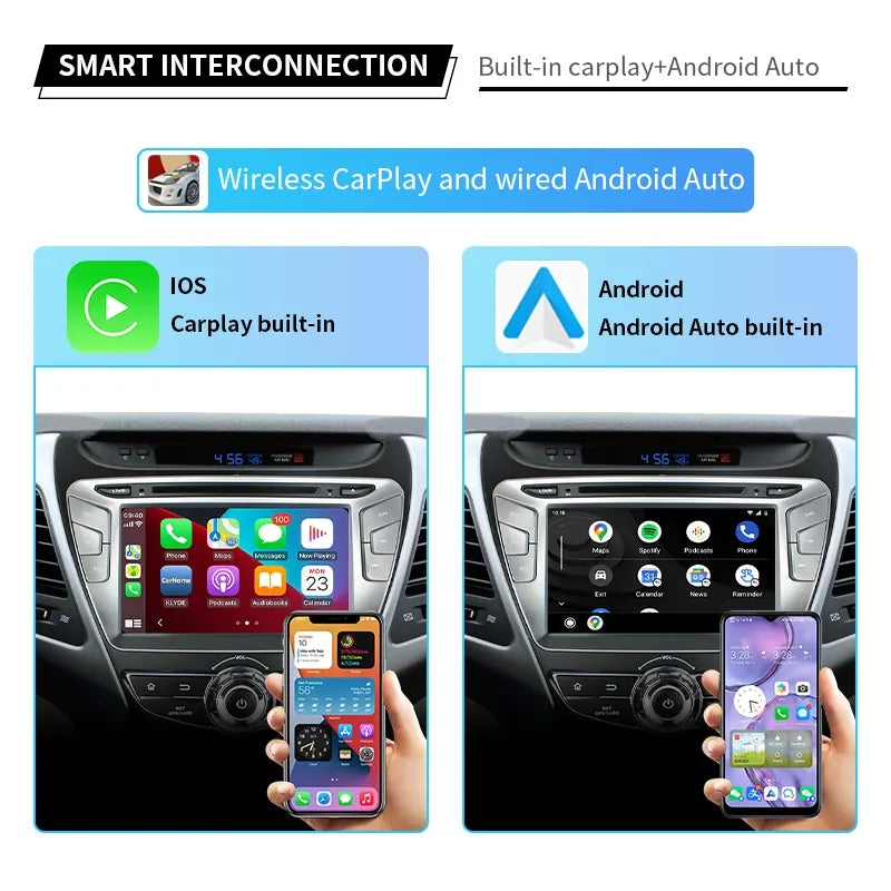 8” Android Car Radio Stereo Head Unit Screen CarPlay Android Auto for Hyundai Elantra (2014-2015)
