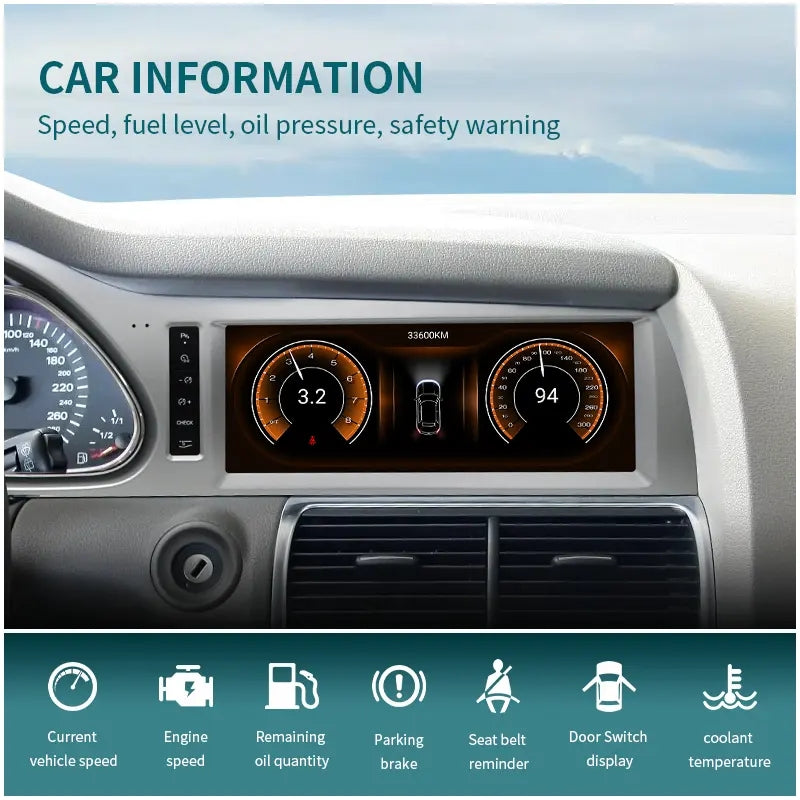 10.25” Android Auto CarPlay Radio Screen for Audi Q7 (2005-2009) / Audi Q7 (2010-2015)