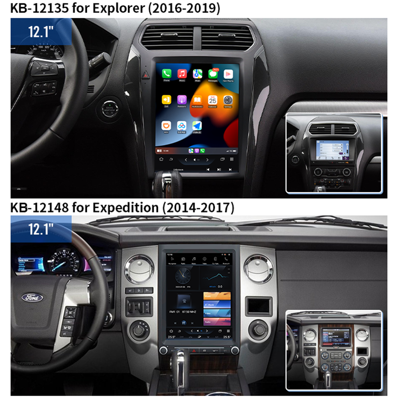 12.1" / 9.7” Android Auto CarPlay Radio Screen Head Unit for Ford Explorer / Expedition / KUGA / EDGE