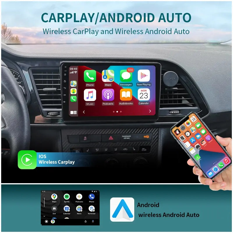 9” Android Car Radio Stereo Head Unit Screen CarPlay Android Auto for Seat Leon (2019-2020)