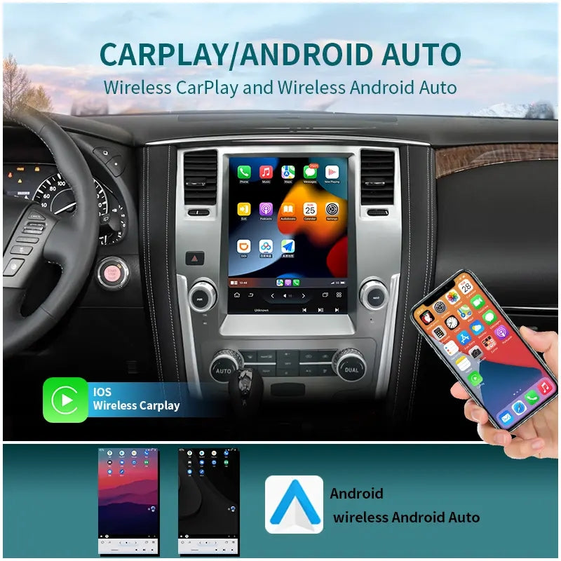 12.1” Android Auto CarPlay Radio Screen Head Unit for Nissan Patrol (2013-2017)
