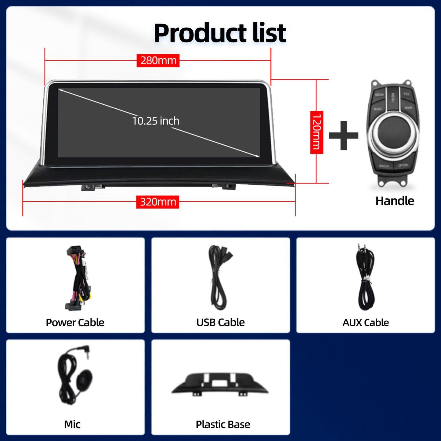 10.25 Inch Linux System Wireless CarPlay Android Auto Screen for BMW X3 E83 (2005 - 2008)