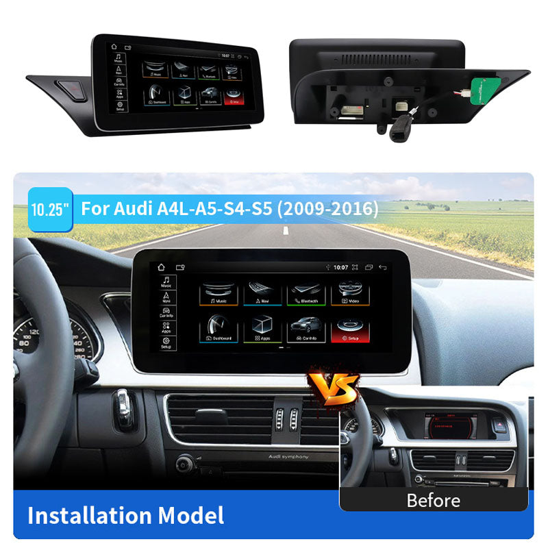 10.25” / 12.3” Android Auto CarPlay Radio Screen for Audi A4 A5 S4 S5 (2009-2016) / Audi A4 A5 S5 (2017-2022) / Audi A6 (2012-2017)