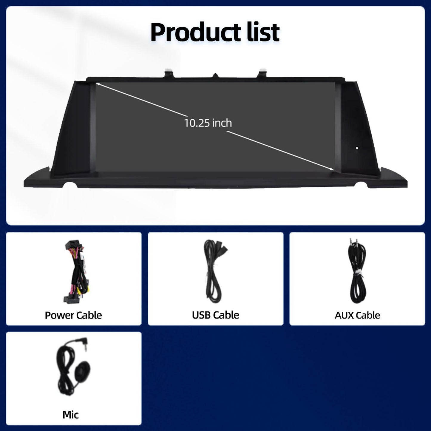 10.25 Inch Linux System Wireless CarPlay Android Auto Screen for BMW 5 Series GT F07 CIC System (2010 - 2012) / NBT System (2013 - 2017)