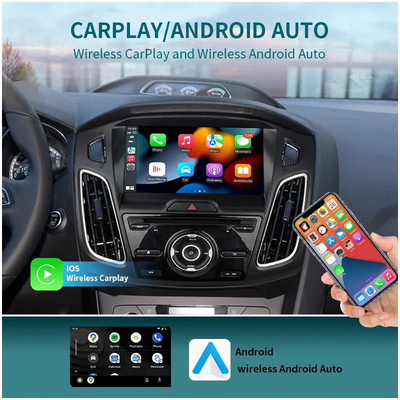 9” Android Car Radio Stereo Head Unit Screen CarPlay Android Auto for Ford Focus 4 (2015-2018)