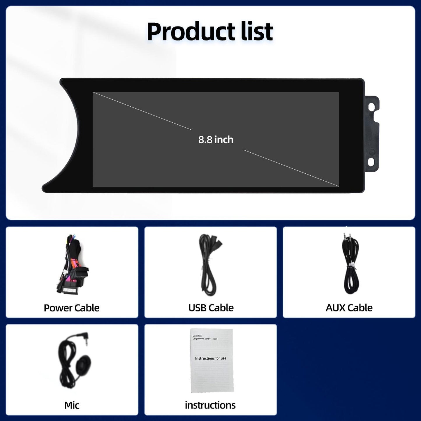 8.8 Inch Linux System Wireless CarPlay Android Auto Screen for Mercedes-Benz C Class W204 S204 NTG4.5 (2011 - 2015)
