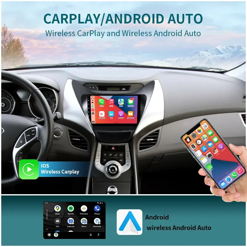 9” Android Car Radio Stereo Head Unit Screen CarPlay Android Auto for Hyundai Elantra (2011-2013)