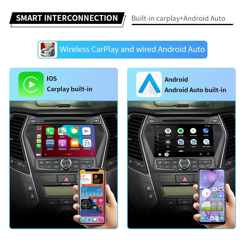 8” Android Car Radio Stereo Head Unit Screen CarPlay Android Auto for Hyundai ix45 / Santa Fe (2013-2016)