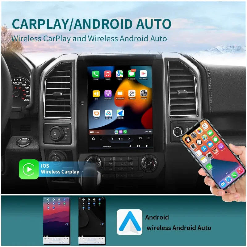 12.1” Android Auto CarPlay Radio Screen Head Unit for Ford F150 (2013-2019) / Ranger (2011-2021)