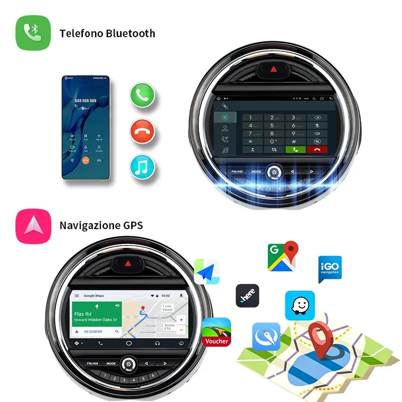 7” / 9” Android Car Radio Stereo Head Unit Screen CarPlay Android Auto for BMW MINI (2006-2013) / BMW MINI (2014-2018)
