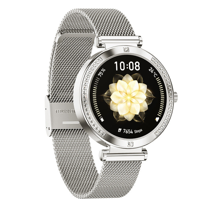 1.19” TFT Screen Women’s Smart Watch BT Phone Call Voice Assistant Female Health Red Light SpO2 Quick Reply SMS