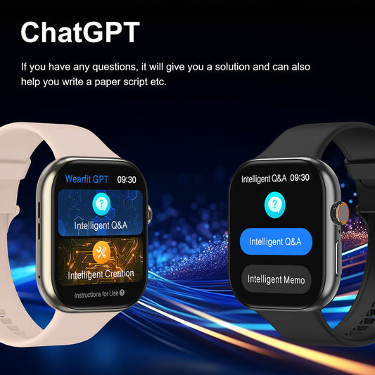 2.02” AMOLED Screen Smart Watch BT Call ChatGPT AI Watch Face Smart Island APP Download Local Music Store Gesture Control