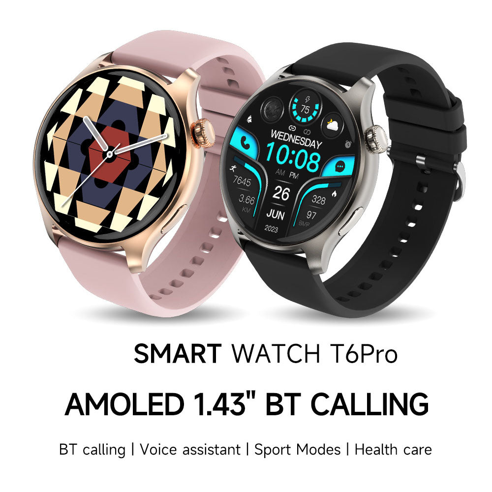 1.43” AMOLED Screen Smart Watch 466*466 Resolution BT Phone Call Voice Assistant Health Care Multi-Sport Modes