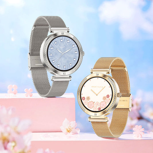 1.19” TFT Screen Women’s Smart Watch BT Phone Call Voice Assistant Female Health Red Light SpO2 Quick Reply SMS