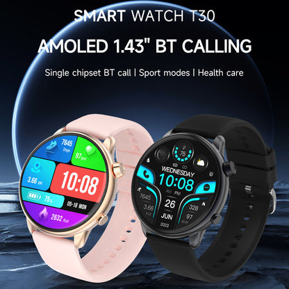 1.43” AMOLED Screen Smart Watch BT Call Voice Assistant Health Care Partner Multi-Sports Mode REM Sleep