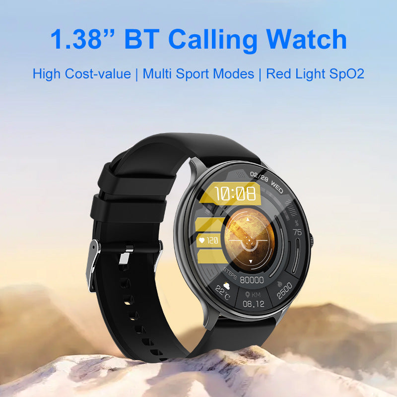 1.38” TFT Screen Smart Watch BT Call Voice Assistant Red Light SpO2 Heart Rate Monitor Multi-Sport Modes Light Weight