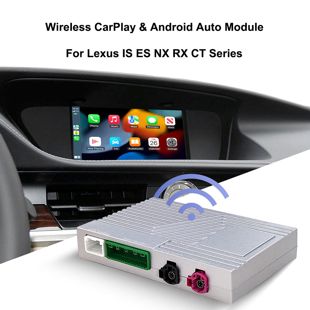 Wireless CarPlay & Android Auto Module for Lexus IS ES NX RX CT Series 2014-2017 with Rotary Knob and 2018+ with Touch Pad