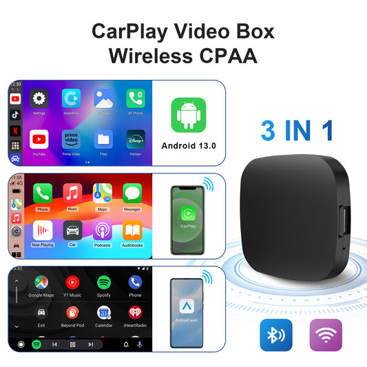 3-in-1 Adapter Upgrade Wired CarPlay or Android Auto to Wireless CarPlay & Android Auto and Android OS System
