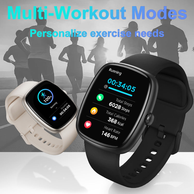 1.83” TFT Screen Smart Watch BT Phone Call Voice Assistant Health Management Red Light SpO2 Multi-Sport Modes