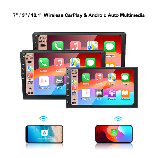 Car Dashboard Universal 7 Inch / 9 Inch / 10.1 Inch HD Screen Wireless CarPlay & Android Auto Multimedia Player