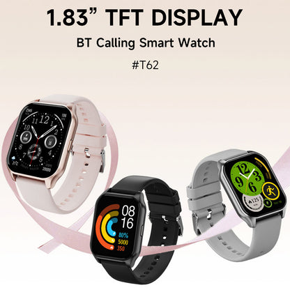 1.83” TFT Screen Smart Watch BT Phone Call Voice Assistant HR Monitor Red Light SpO2 Multi-Sport Modes REM Sleep